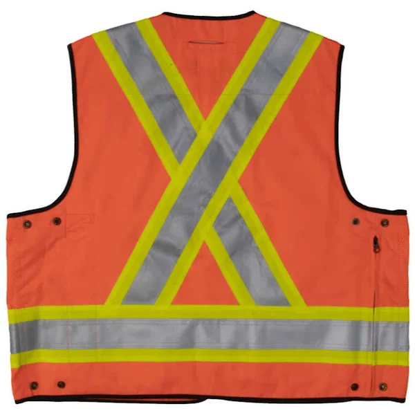Work King Hi-Vis Black Safety Surveyor Vest