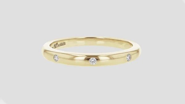 The 3 Diamonds Stacking Ring in Yellow Gold, No閙ie Fine Jewelry, Handcrafted for Life&s Every Moment