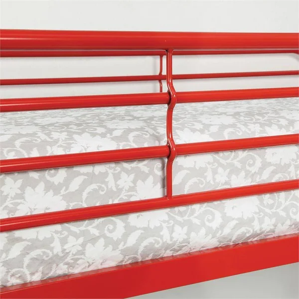 Furniture of America Sulie Transitional Twin Over Twin Bunk Bed in Red