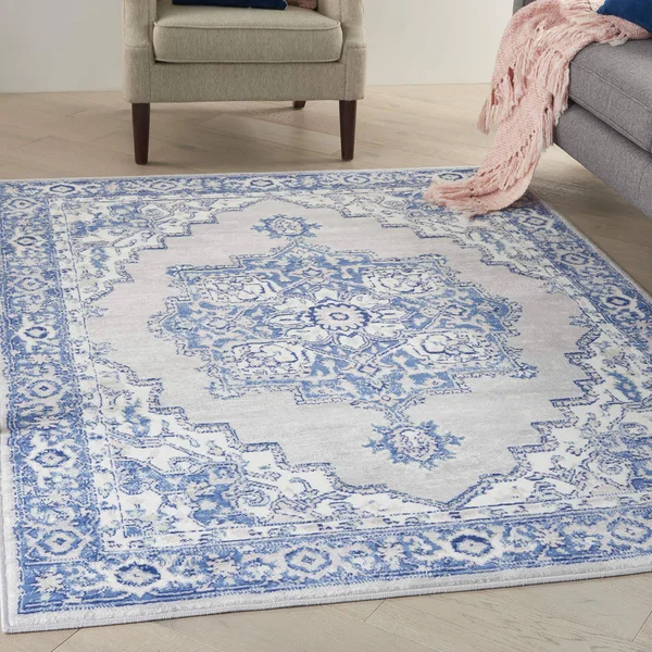 Nourison Whimsicle WHS03 Area Rug - Grey Blue, 5& x 7&