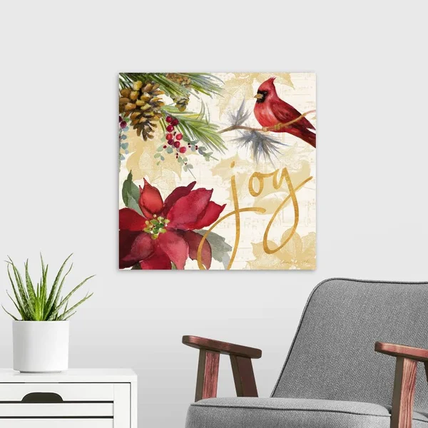 Christmas Poinsettia I - Canvas Wall Art, 20x20, Great Big Canvas