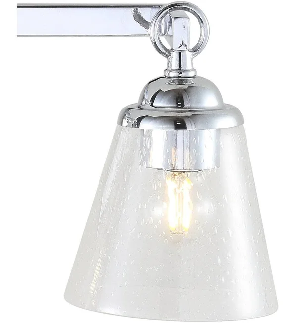Jonathan Y Marion 12.75 in. 2-Light Hurricane Metal/Glass Chrome Vanity Light