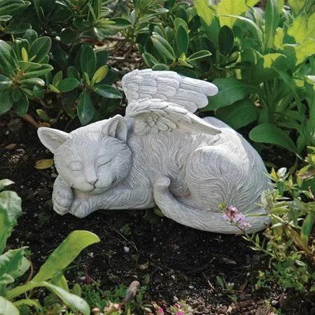 Design Toscano QL6080 Cat Angel Pet Memorial Grave Marker Tribute Statue, One size, Full Color