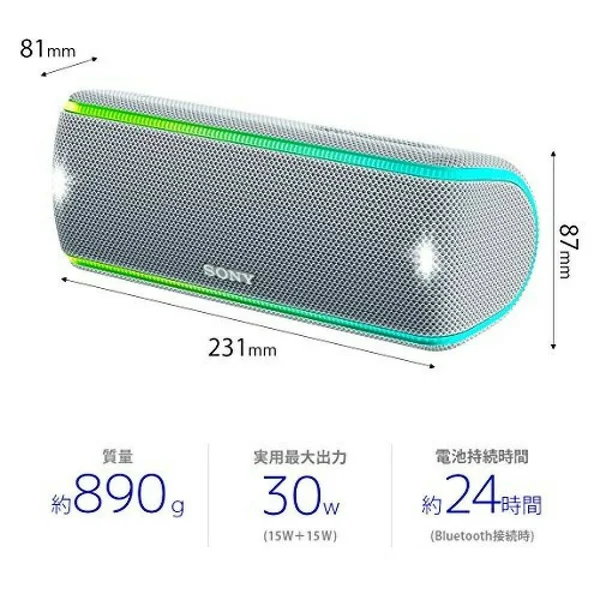 Sony SRS-XB31 W Portable Wireless Speaker White Waterproof with Tracking - White