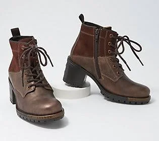 Fly London Leather Lace-Up Ankle Boots - Last, Size EU 36 (US 5.5), Dark Brown