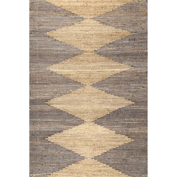 nuLOOM Geometric Brianne Hand Loomed Modern Diamond Jute Area Rug - 6' x 9' - Natural