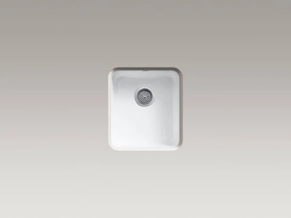 KOHLER K-6584-95 Iron/Tones 17 In. x 18-3/4 In. Top-Mount/Undermount Single Bowl Kitchen Sink - Ice Grey
