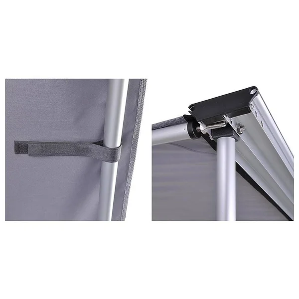 Yescom 8.2&x8.2& Car Side Awning Rooftop Pull Out Tent Shelter PU2000mm Uv50+ Shade SUV Outdoor Camping Travel Grey