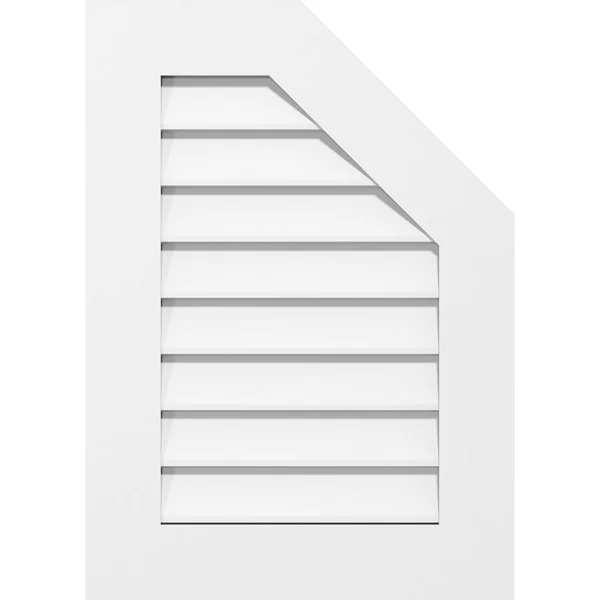 Ekena Millwork GVPOR20X3001SN 20x22W x 30x22H Half Octagon Top Right Surface Mount PVC Gable Vent: Non-Functional - w/ 3-1/2x22W