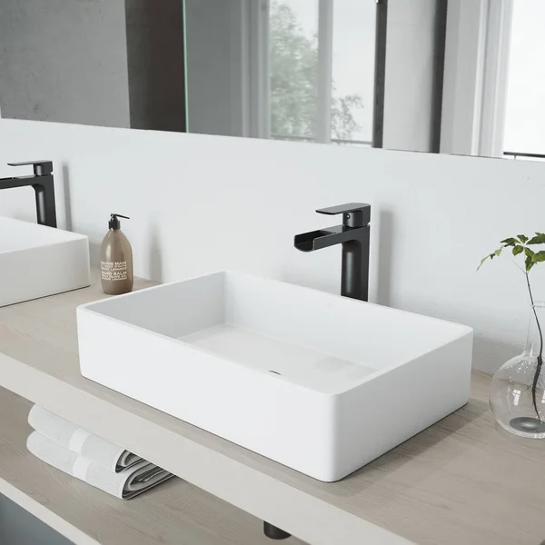 Vigo Amada Matte Black Vessel Bathroom Faucet