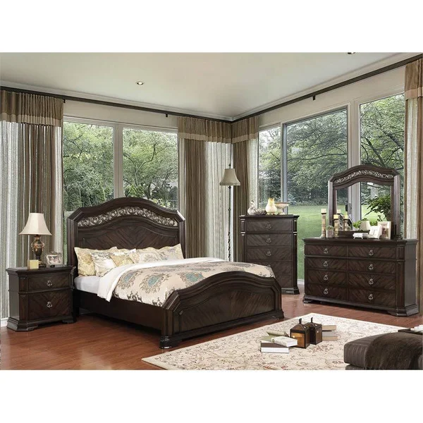 Furniture of America Efren Traditional 5-Drawer Wood Chest in Espresso