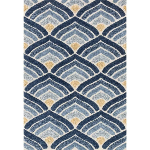 Alexander Home Julian Mid-Century Modern Shag Area Rug - 5&3x22 x 7&7x22
