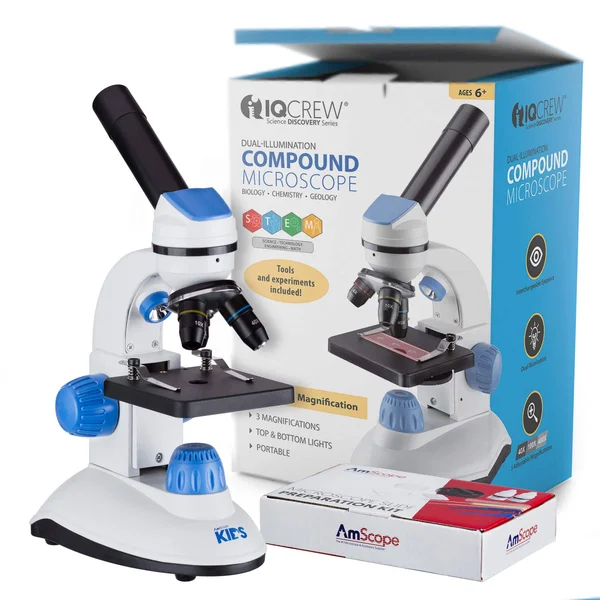Amscope-kids 40X-1000X Dual Illumination Microscope for Kids (Blue)