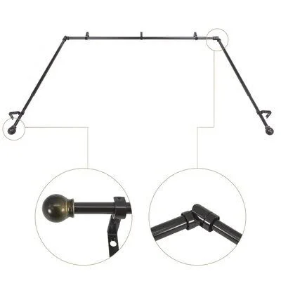 Red Barrel Studio Cavett Curtain Rod & Hardware Set, Orb