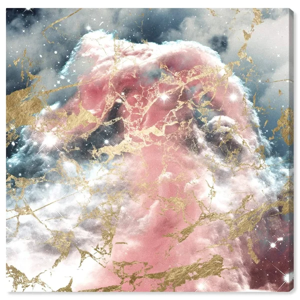 Oliver Gal &A Galaxy Dream& Abstract Wall Art Canvas Print - Pink, Gold (43 x 43)