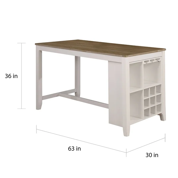 Furniture of America Biaz Rustic White 63 inch Kitchen Island