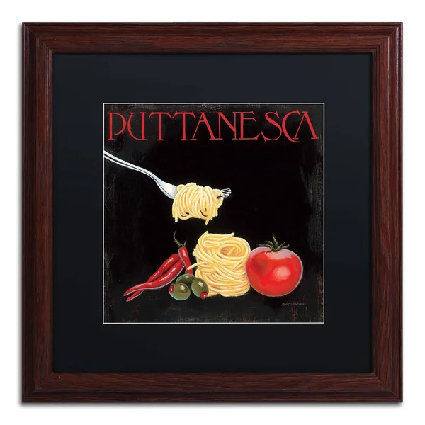 Trademark Fine Art Italian Cuisine I by Marco Fabiano Framed Graphic Art Size: 16x22 H x 16x22 W x 0.5x22 D - Matte Colour: Black