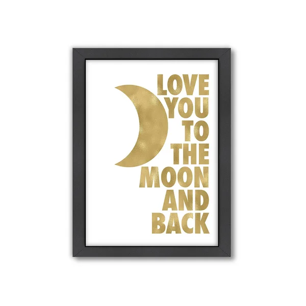 Americanflat Love You to The Moon Framed Wall Art - White
