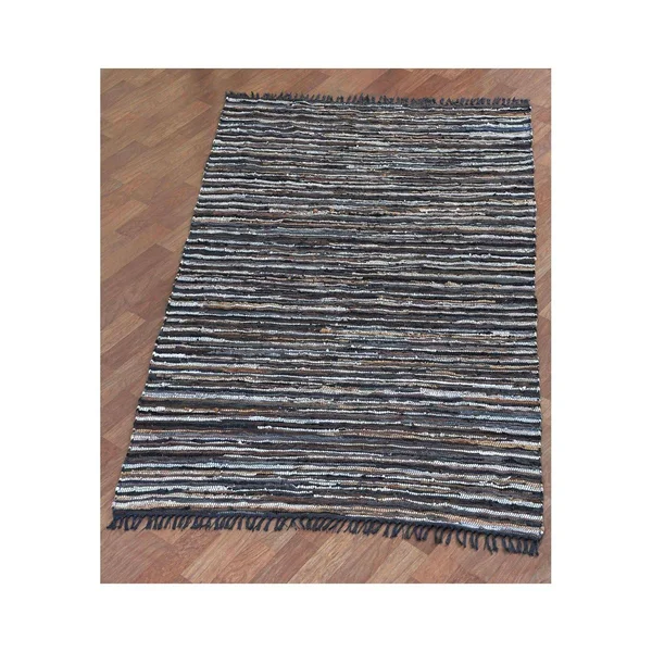 Matador Mixed Brown Leather 8 ft. x 8 ft. Round Area Rug