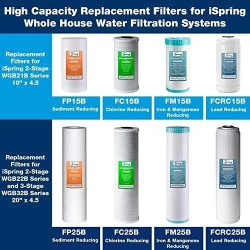 iSpring FM15B Iron and Manganese Reducing Water Filter - Replacement Cartridge for WGB21BM, 10x22x 4.5x22 Big Blue - White