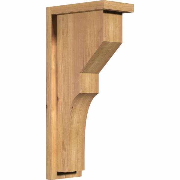 Ekena Millwork COR06X10X22MON01SWR 5 1/2x22W x 10x22D x 22x22H Monterey Smooth Corbel w/Backplate, Western Red Cedar