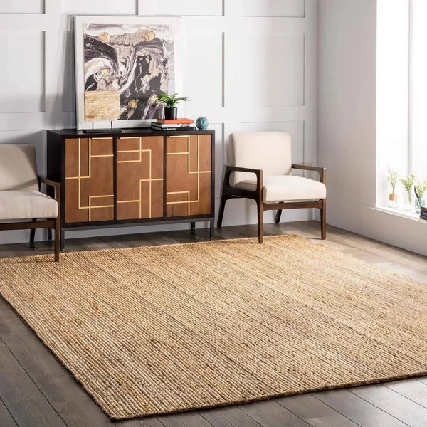 nuLOOM Hand Woven Rigo Jute Rug Area Rug - Size: 2& 6 inch x 6&