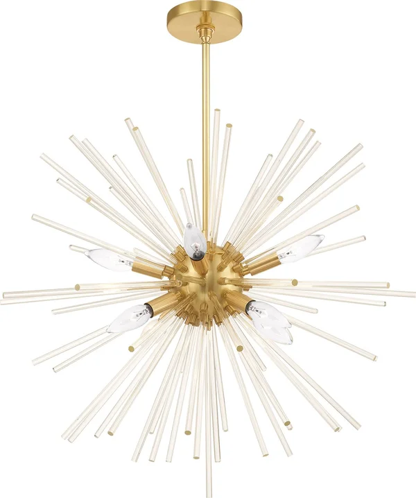 Livex Lighting 41256-12 Utopia 8-Light Pendant Chandelier, Satin Brass