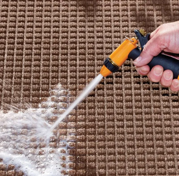 Basketweave Recycled Water Trapper Floor Mat - Charcoal, Size 1&11.5