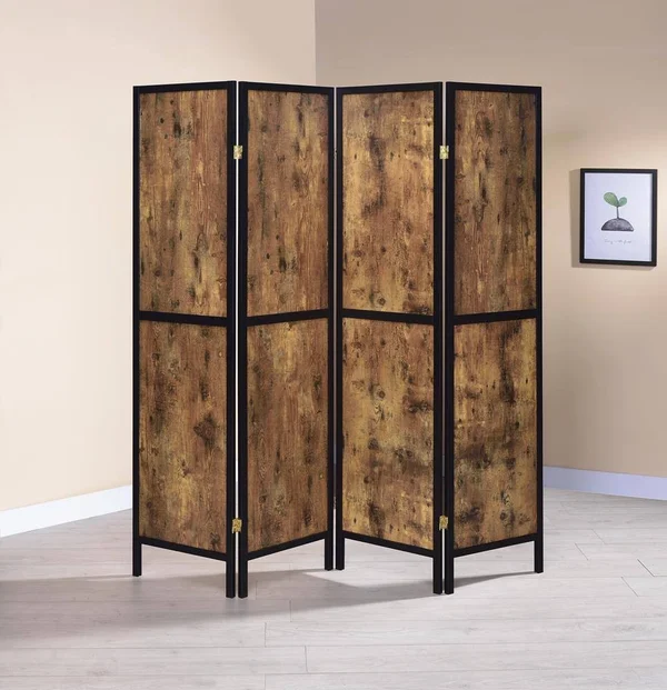 Coaster 961415 Grey Driftwood 4 Panel Folding Screen