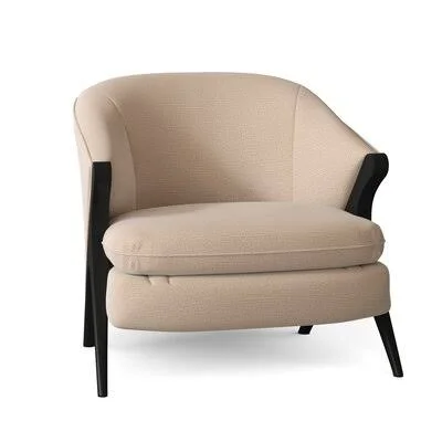 Hertford 30.5x22 Wide Barrel Chair Corrigan Studio Body Fabric: Ecru Beige-20016