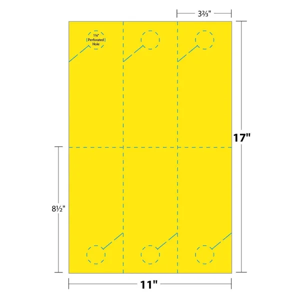 Blanks USA Micro-Perforated Small Door Hanger, 6 Hangers/Sheet (Sunfish Yellow, 600 Door Hangers, 65 lb. Timberline Cover)