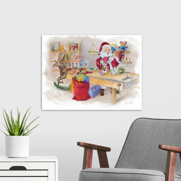 Santa's Workshop, Canvas Wall Art, 24x18, Great Big Canvas