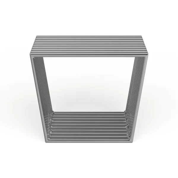 LeisureMod Trapezium Polished Stainless Steel Modern Slat Bench