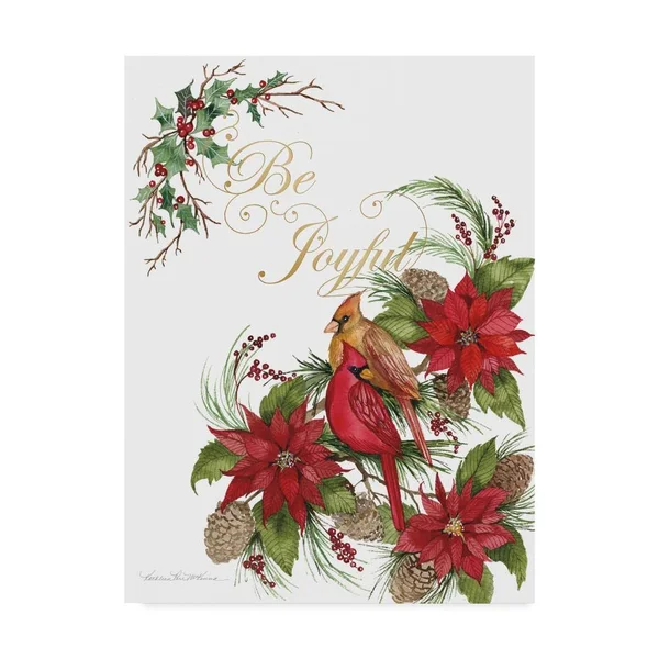 Trademark Fine Art Kathleen Parr McKenna Holiday Happiness VI 18x24 Canvas Art - WAP04965-C1824GG
