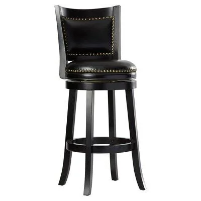 Adelene Swivel Bar & Counter Stool Three Posts Seat Height: Bar Stool (29” Seat Height), Color: Black