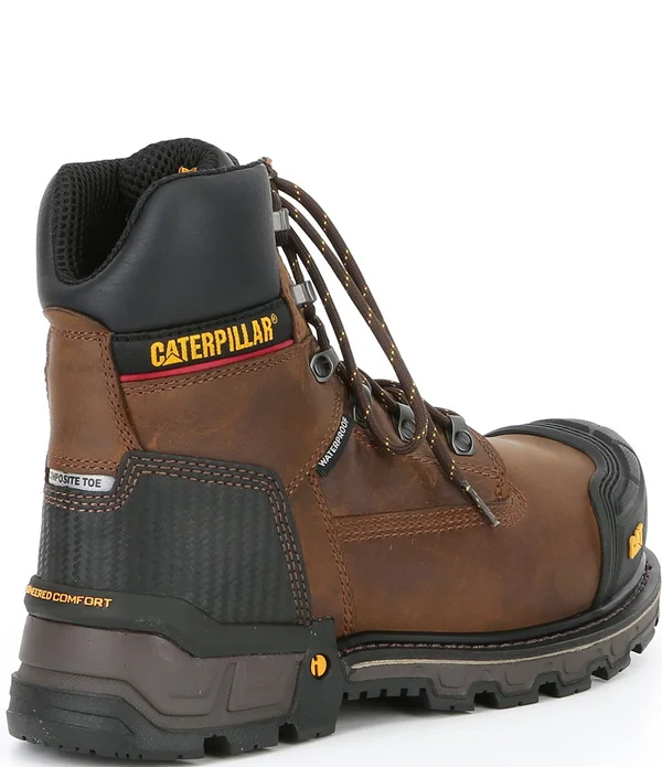 Caterpillar Men's 6 in. Excavator XL Waterproof Composite Toe Work Boots - Brown - 11