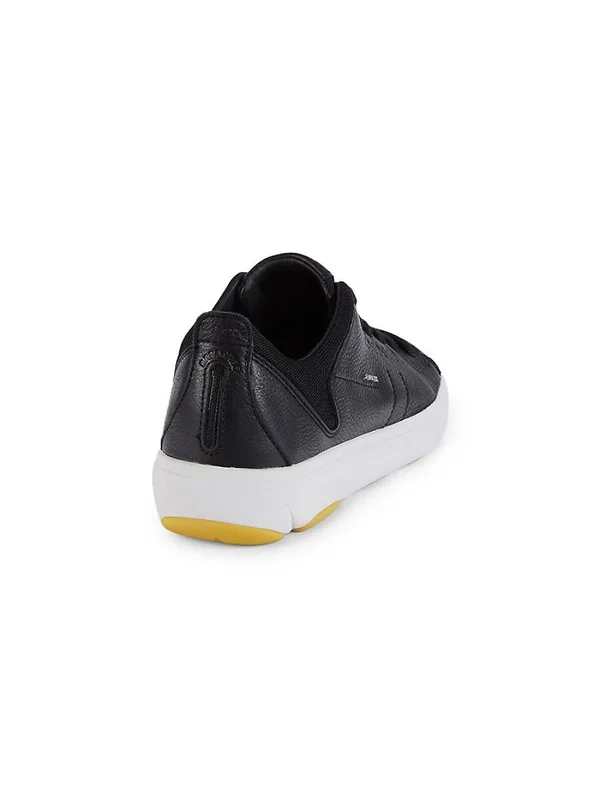 Geox Nebula Leather-Trim Sneaker, 45, Black