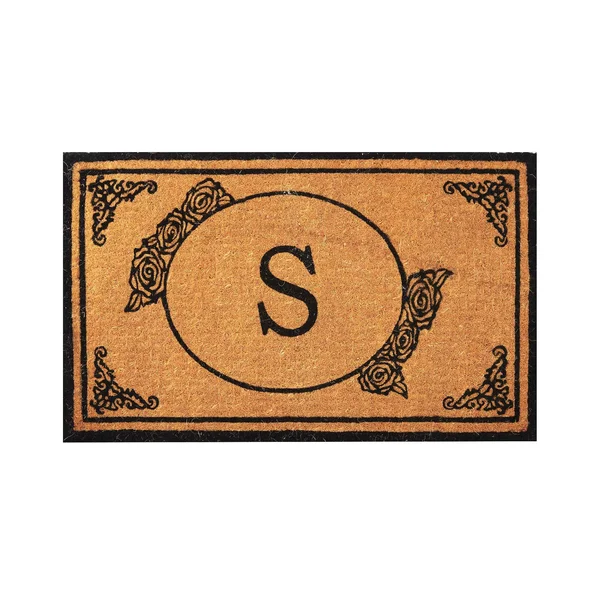Envelor Home and Garden 24x22 x 39x22 Monogram Letter S Coir Door Mat