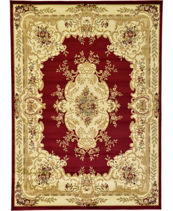 Unique Loom Leon Versailles Area Rug - 7& x 10& (Red)