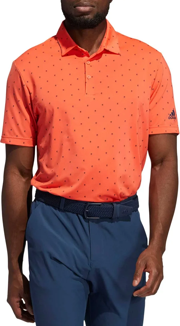 Adidas Ultimate365 Printed Polo Shirt (XXL) in Coral