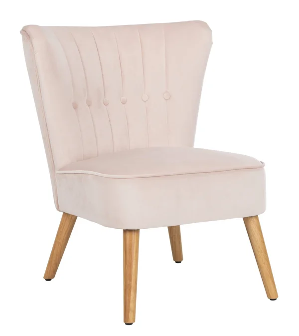Safavieh June Mid Century Accent Chair - Blush Pink/Natural