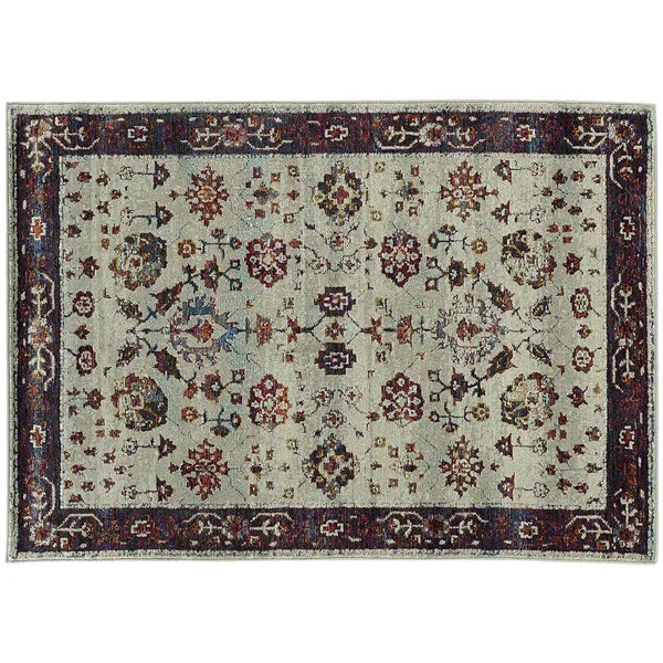 StyleHaven Alexander Bordered Traditional Floral I Rug, Grey, 2x3 ft