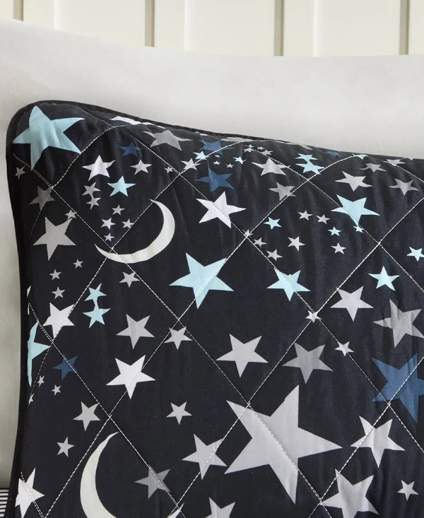 Mi Zone Kids Starry Night Coverlet Set, Full/Queen, Charcoal