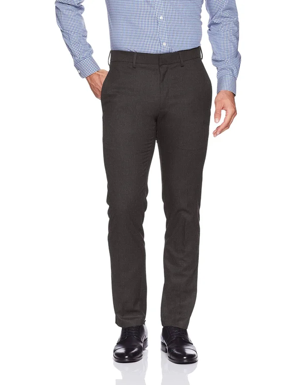 Kenneth Cole Reaction Men's Slim-Fit Stretch Premium Textured Weave Dress Pants - Charcoal