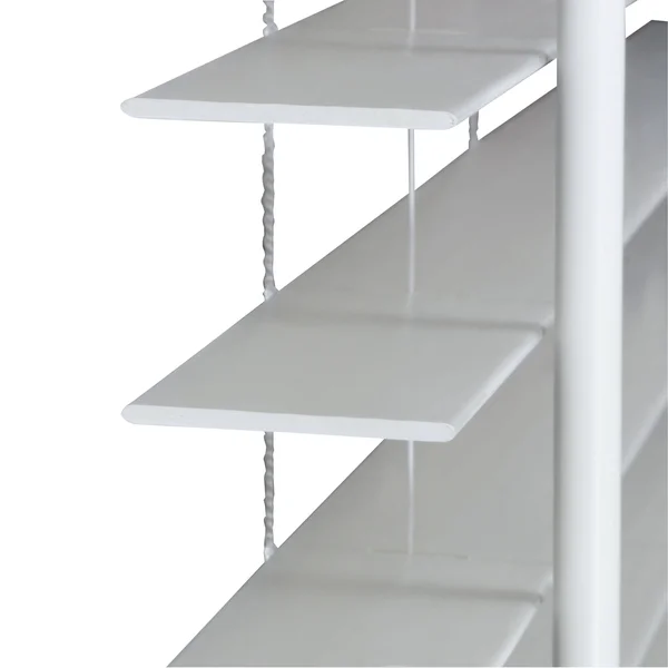 2x22 Cordless Faux Wood Blind - Smooth White - 35x22 W x 96x22 L