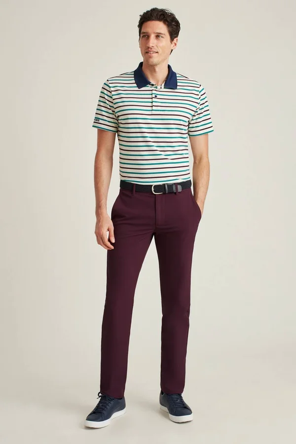 The Performance Golf Polo Casual Shirt Standard for Men by Bonobos - Teal Stripe - Xs