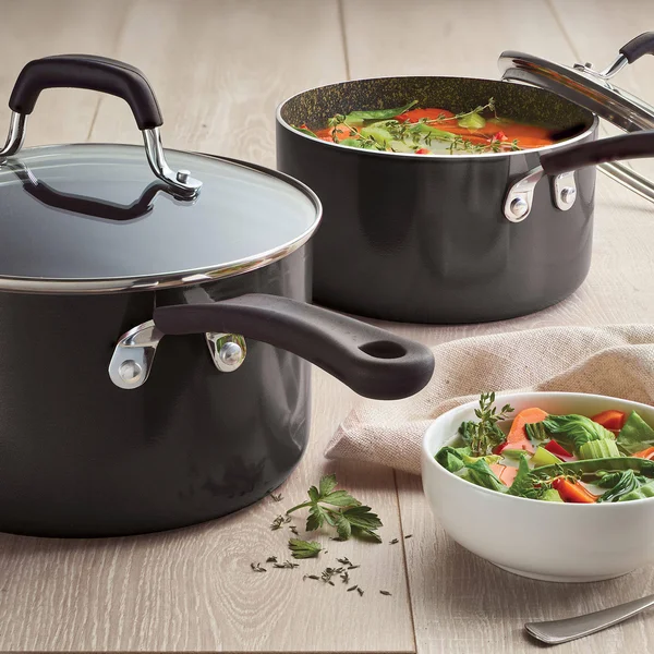 Tramontina 6-Piece Stackable Nonstick Sauce Pan set-Grey