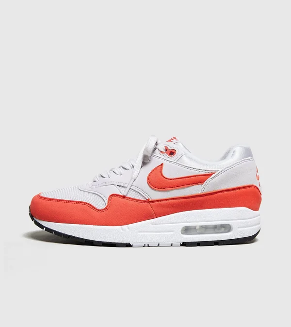 Nike Air Max 1 - Womens Shoes Vast Grey/Habanero Red Size 10.5