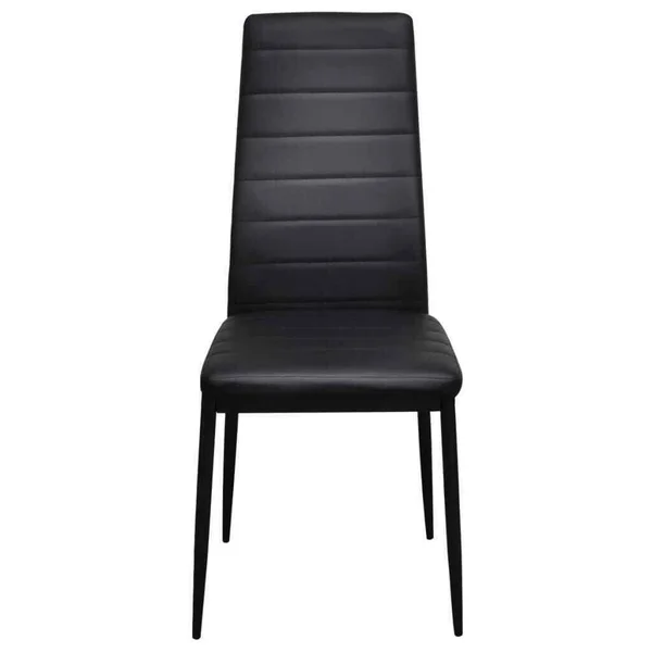 vidaXL Dining Chairs 4 Pcs Black Faux Leather