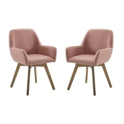 Veronika 22.83x22 W Linen Armchair George Oliver Fabric: Pink 100% Linen